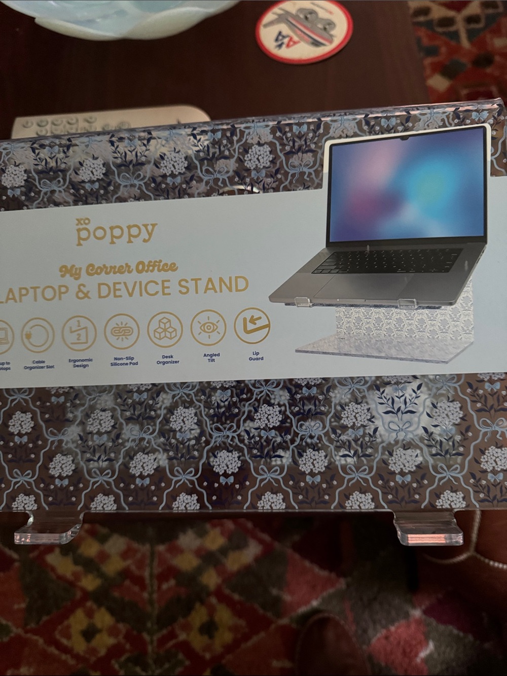 poppy My Corner Office Laptop & Device Stand - Clear Acrylic